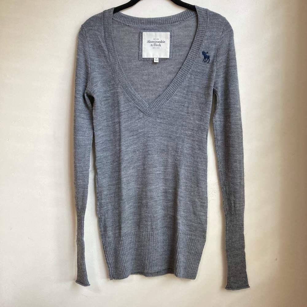 Abercrombie & Fitch Wool Deep V-neck Knit Tunic